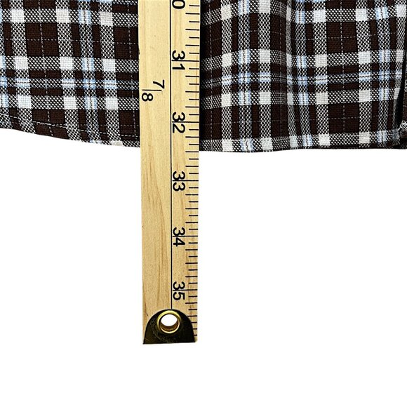 Daniel Cremieux Signature Collection Men Long Sleeve Shirt XL Brown White Plaid - Picture 9 of 10